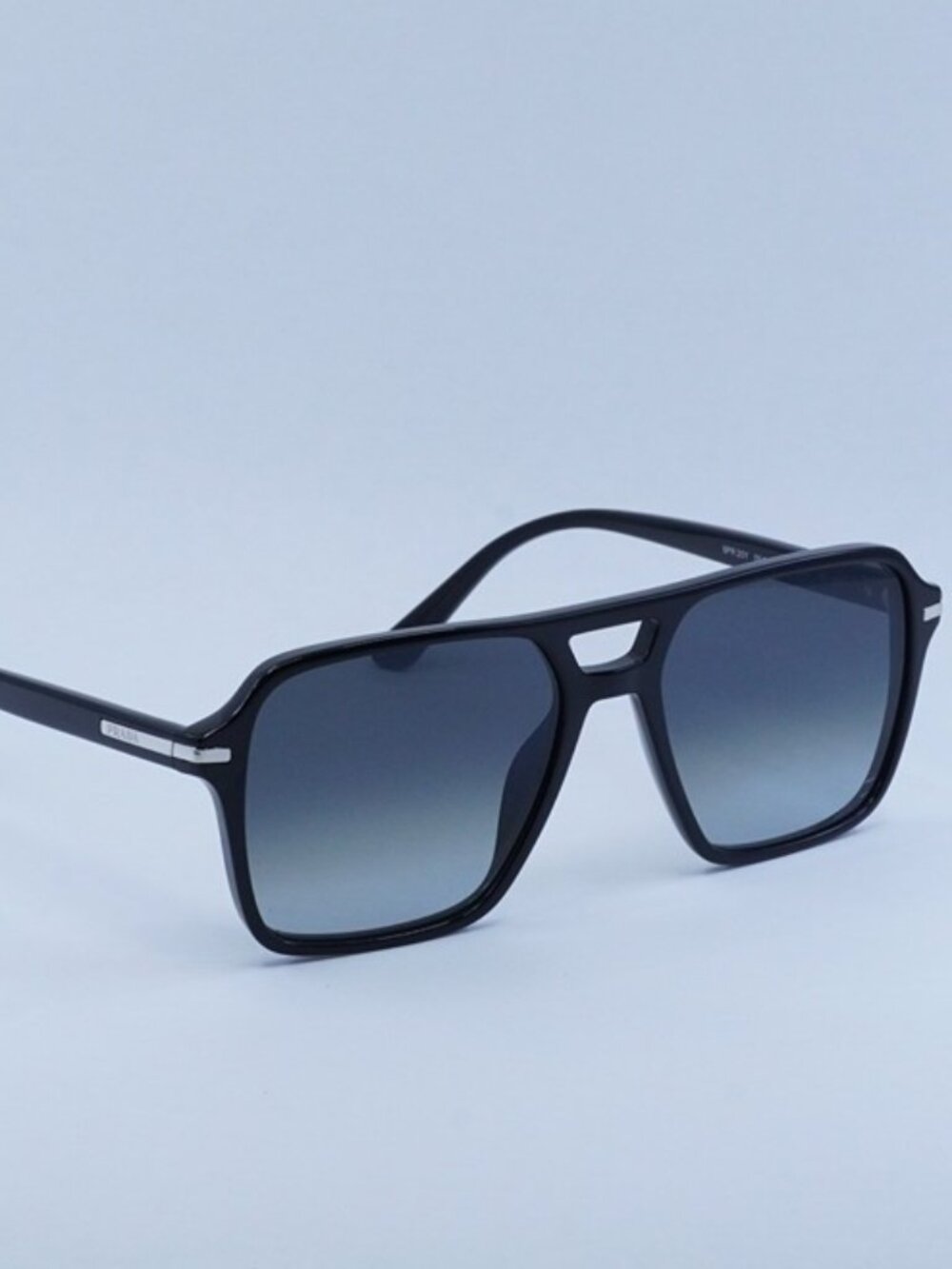Prada PR20YS 1AB06T Sunglasses Black Square Frame, Grey Lenses